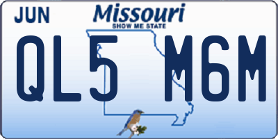MO license plate QL5M6M