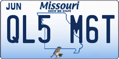 MO license plate QL5M6T