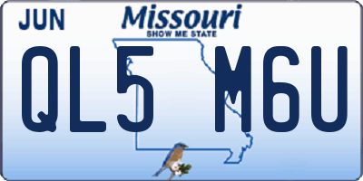 MO license plate QL5M6U