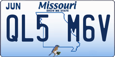 MO license plate QL5M6V