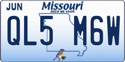 MO license plate QL5M6W
