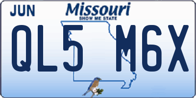 MO license plate QL5M6X