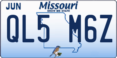 MO license plate QL5M6Z