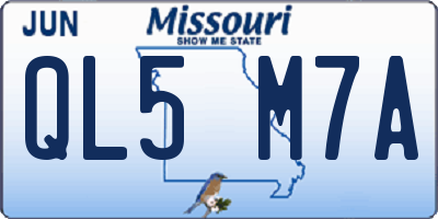 MO license plate QL5M7A