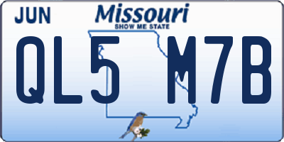 MO license plate QL5M7B
