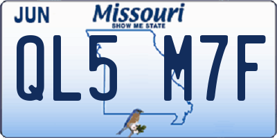 MO license plate QL5M7F