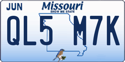 MO license plate QL5M7K