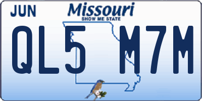 MO license plate QL5M7M