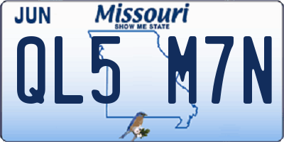 MO license plate QL5M7N