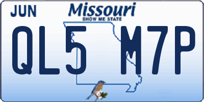 MO license plate QL5M7P