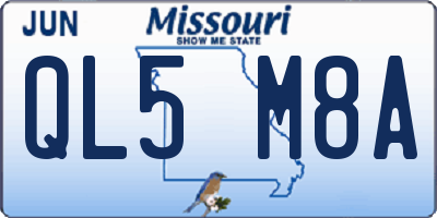 MO license plate QL5M8A