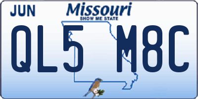 MO license plate QL5M8C