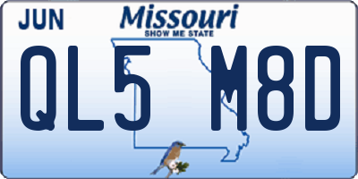 MO license plate QL5M8D