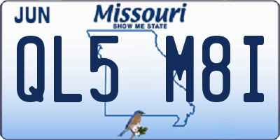 MO license plate QL5M8I