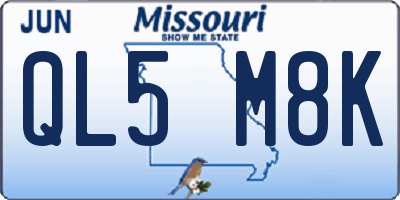 MO license plate QL5M8K