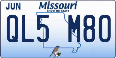 MO license plate QL5M8O