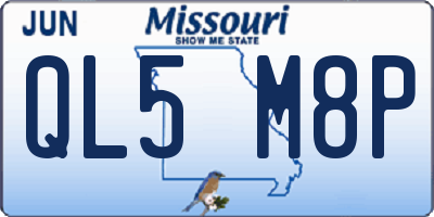 MO license plate QL5M8P