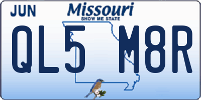 MO license plate QL5M8R