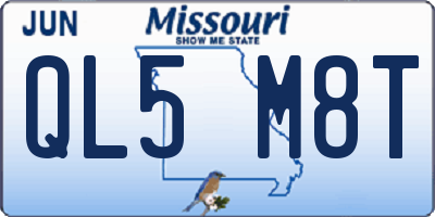MO license plate QL5M8T