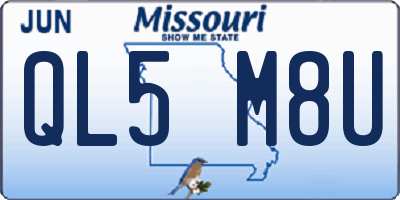 MO license plate QL5M8U