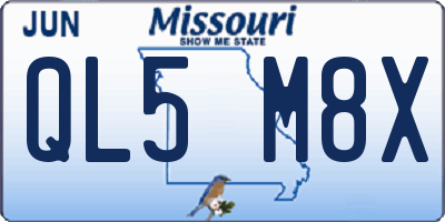 MO license plate QL5M8X