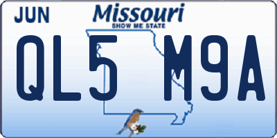 MO license plate QL5M9A