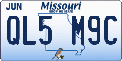 MO license plate QL5M9C