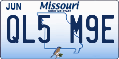 MO license plate QL5M9E