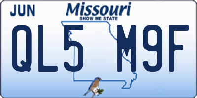 MO license plate QL5M9F