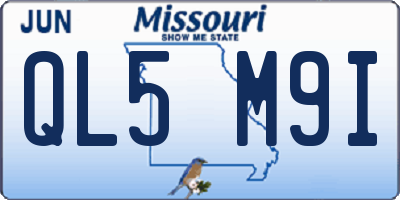 MO license plate QL5M9I