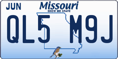 MO license plate QL5M9J