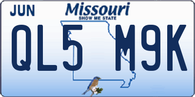 MO license plate QL5M9K