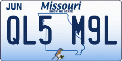 MO license plate QL5M9L