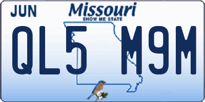 MO license plate QL5M9M