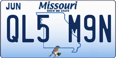 MO license plate QL5M9N