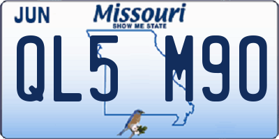 MO license plate QL5M9O