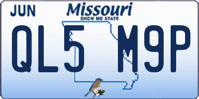 MO license plate QL5M9P