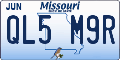 MO license plate QL5M9R