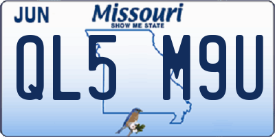 MO license plate QL5M9U