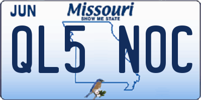 MO license plate QL5N0C