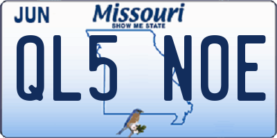 MO license plate QL5N0E