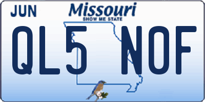 MO license plate QL5N0F