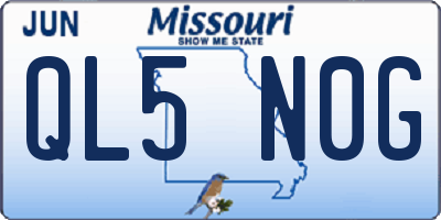 MO license plate QL5N0G