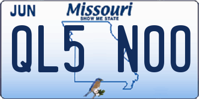 MO license plate QL5N0O