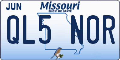 MO license plate QL5N0R