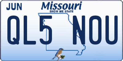 MO license plate QL5N0U