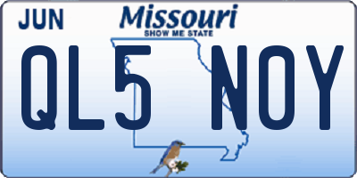 MO license plate QL5N0Y