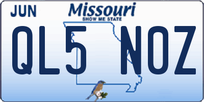 MO license plate QL5N0Z