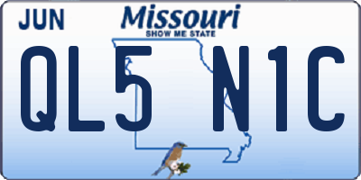 MO license plate QL5N1C