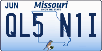 MO license plate QL5N1I